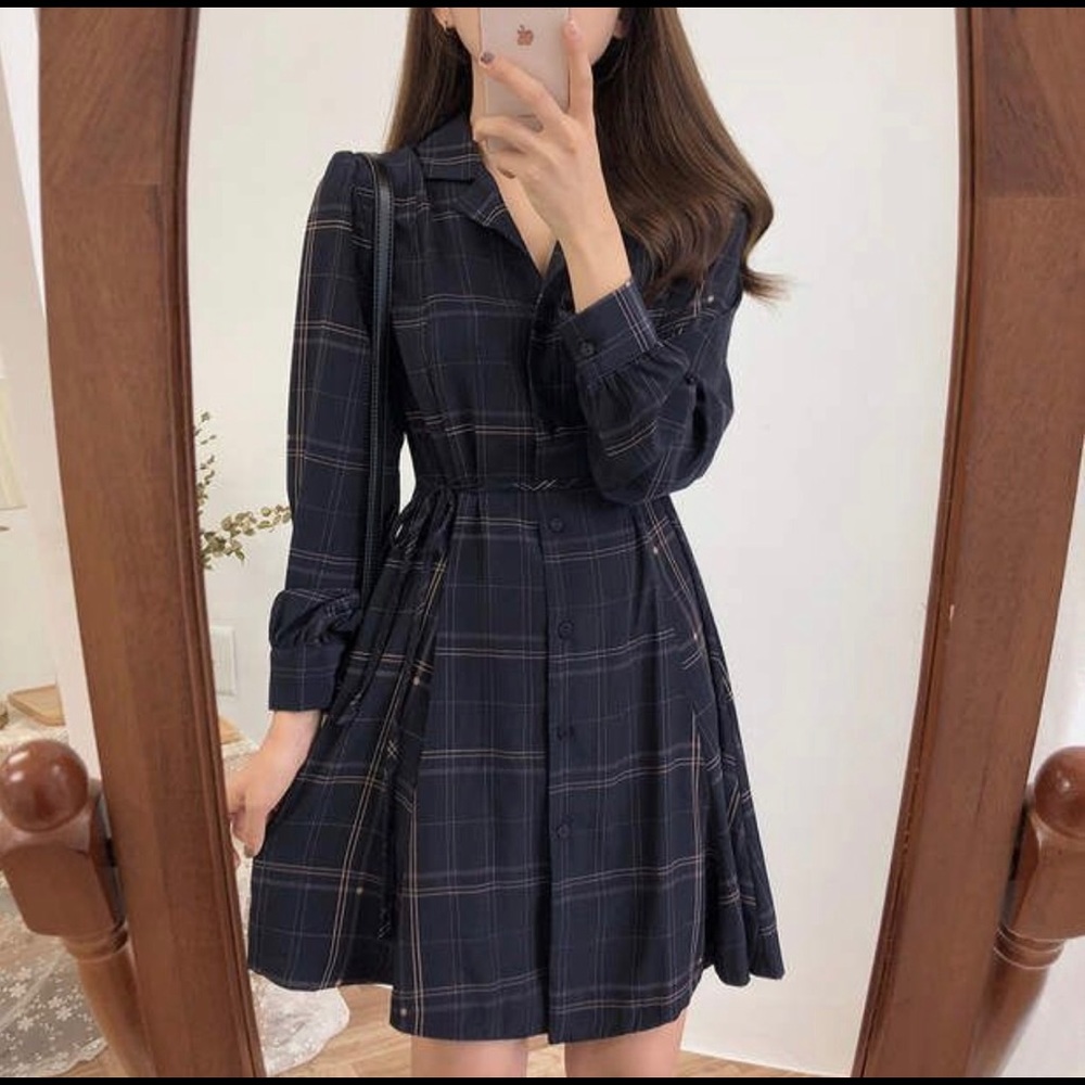 Plaid shirt dress